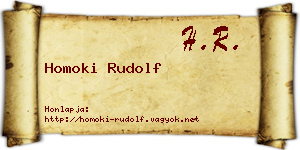 Homoki Rudolf névjegykártya